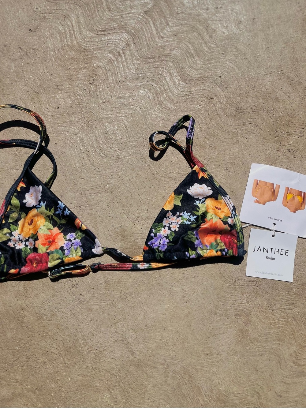 JANTHEE | Berlin NWT Floral Triangle Bikini Top S